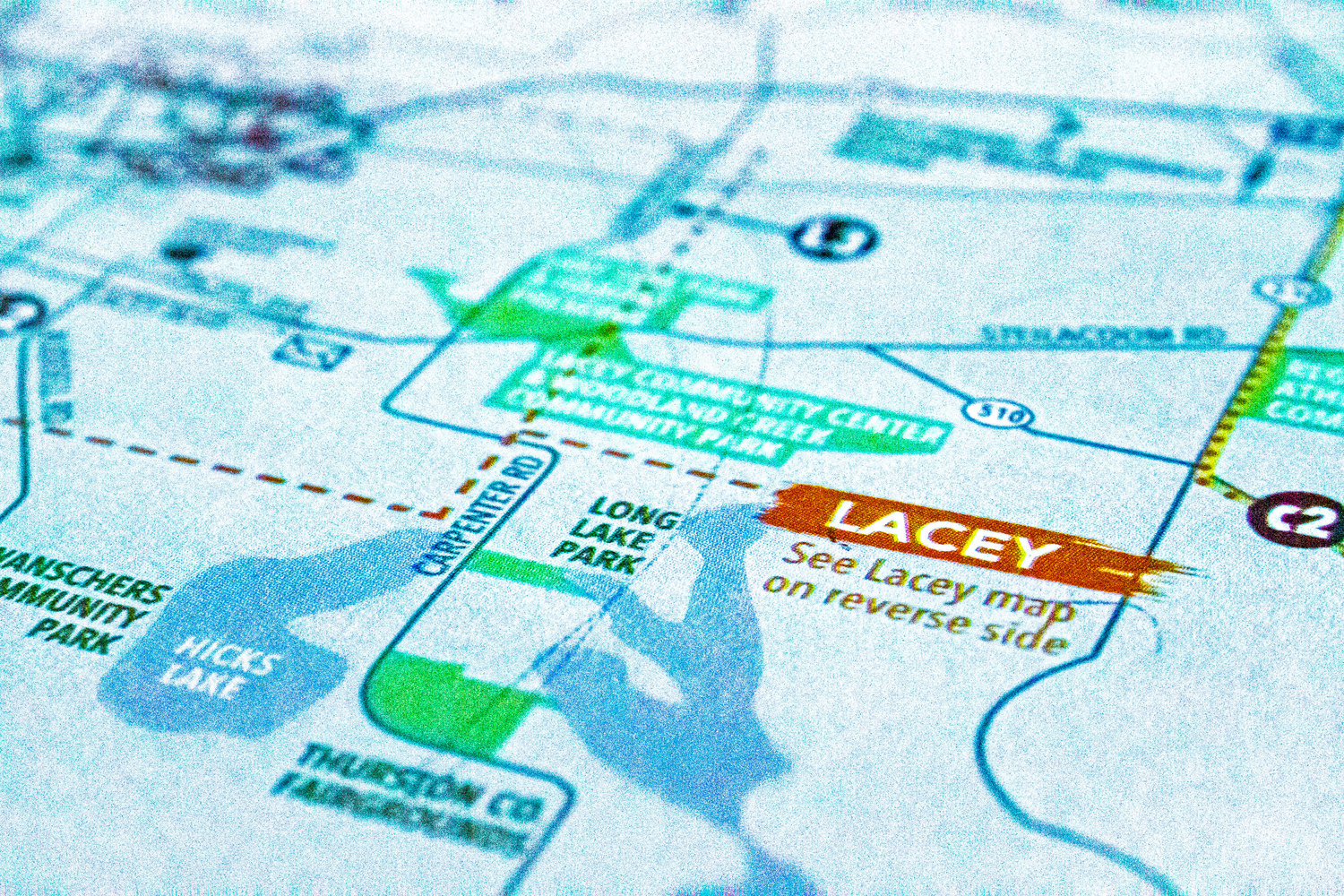 A map of the city of Lacey.