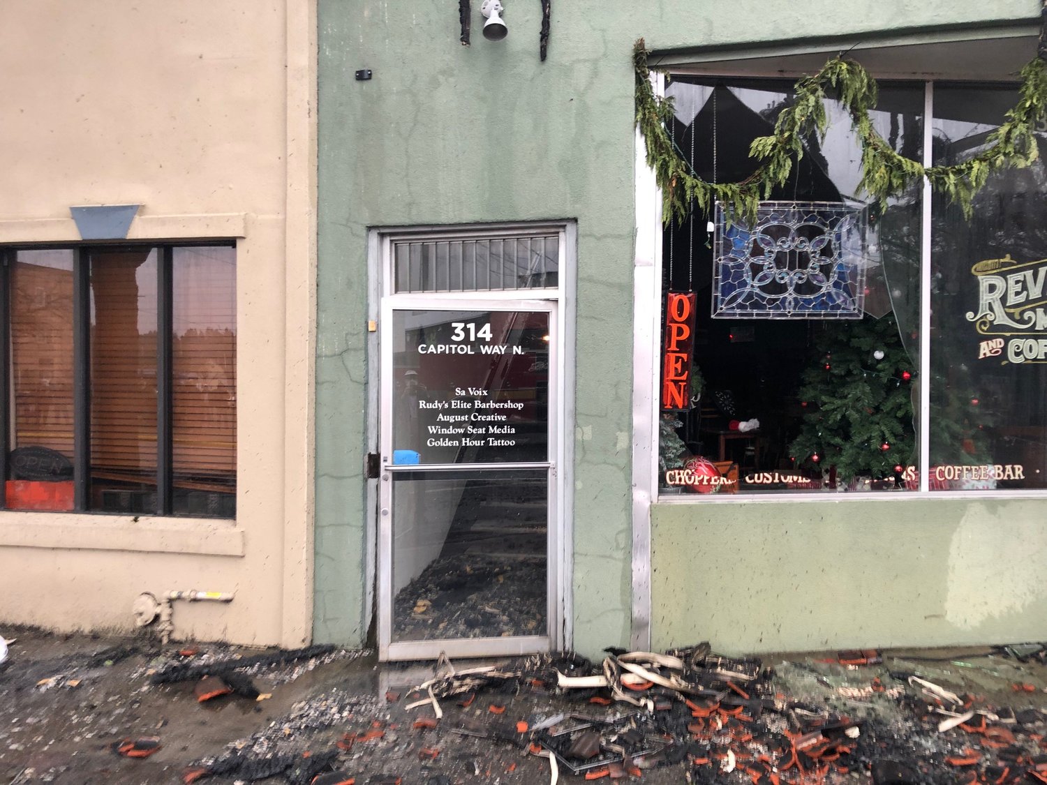 Five businesses located upstairs from Revival Coffee & Motors were destroyed.