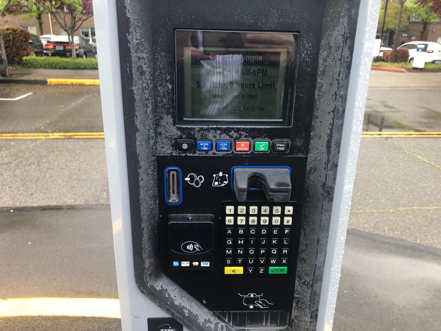 A car charging kiosk's panel.