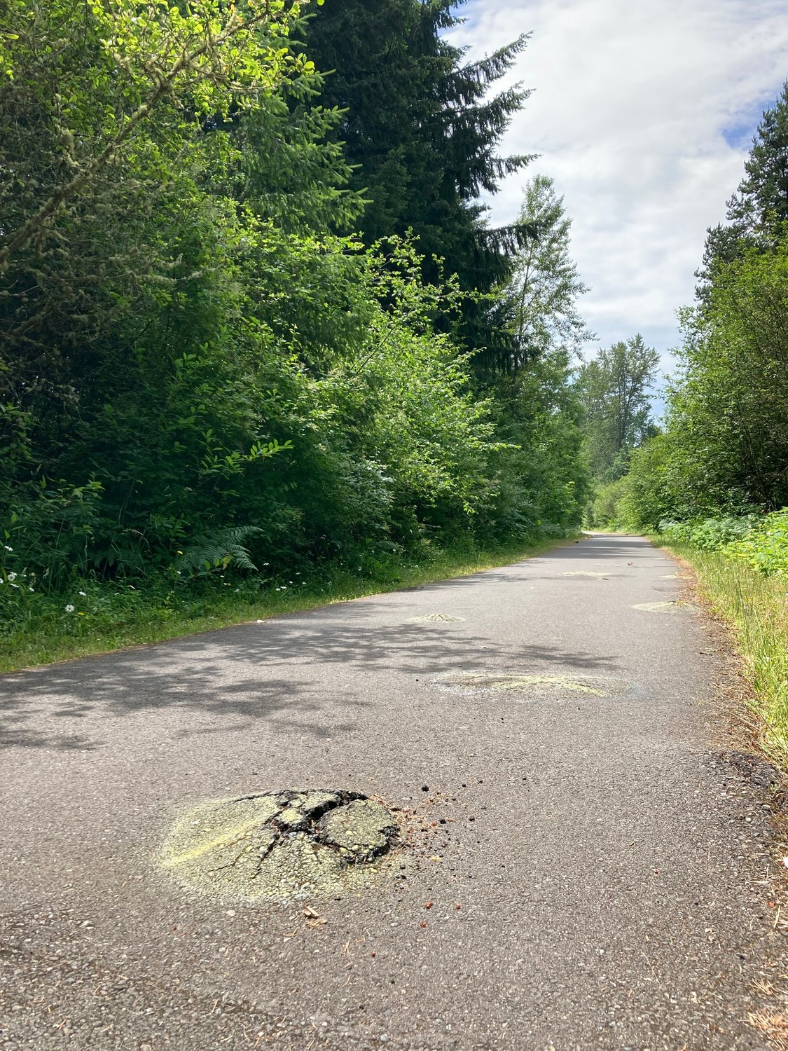 Potholes along the trail will be repaired on July 11.