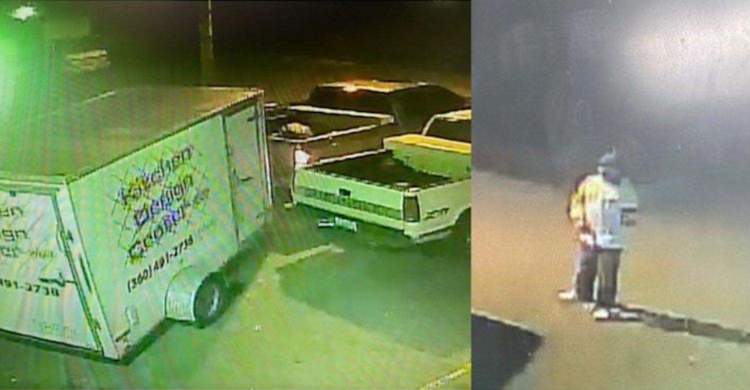 CCTV footage showing the trailer and one of the suspects.