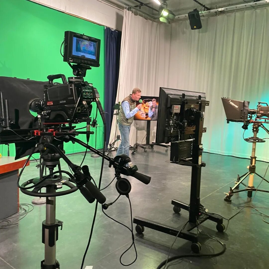 Studio filming behind the scenes