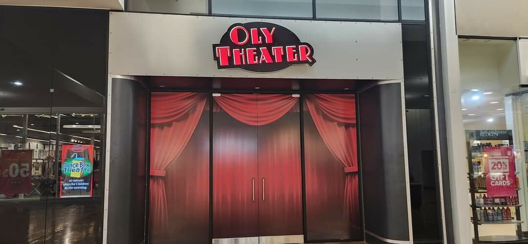 This is the entrance to Theater Artists Olympia's performance space inside Capital Mall, modified in April 2023.