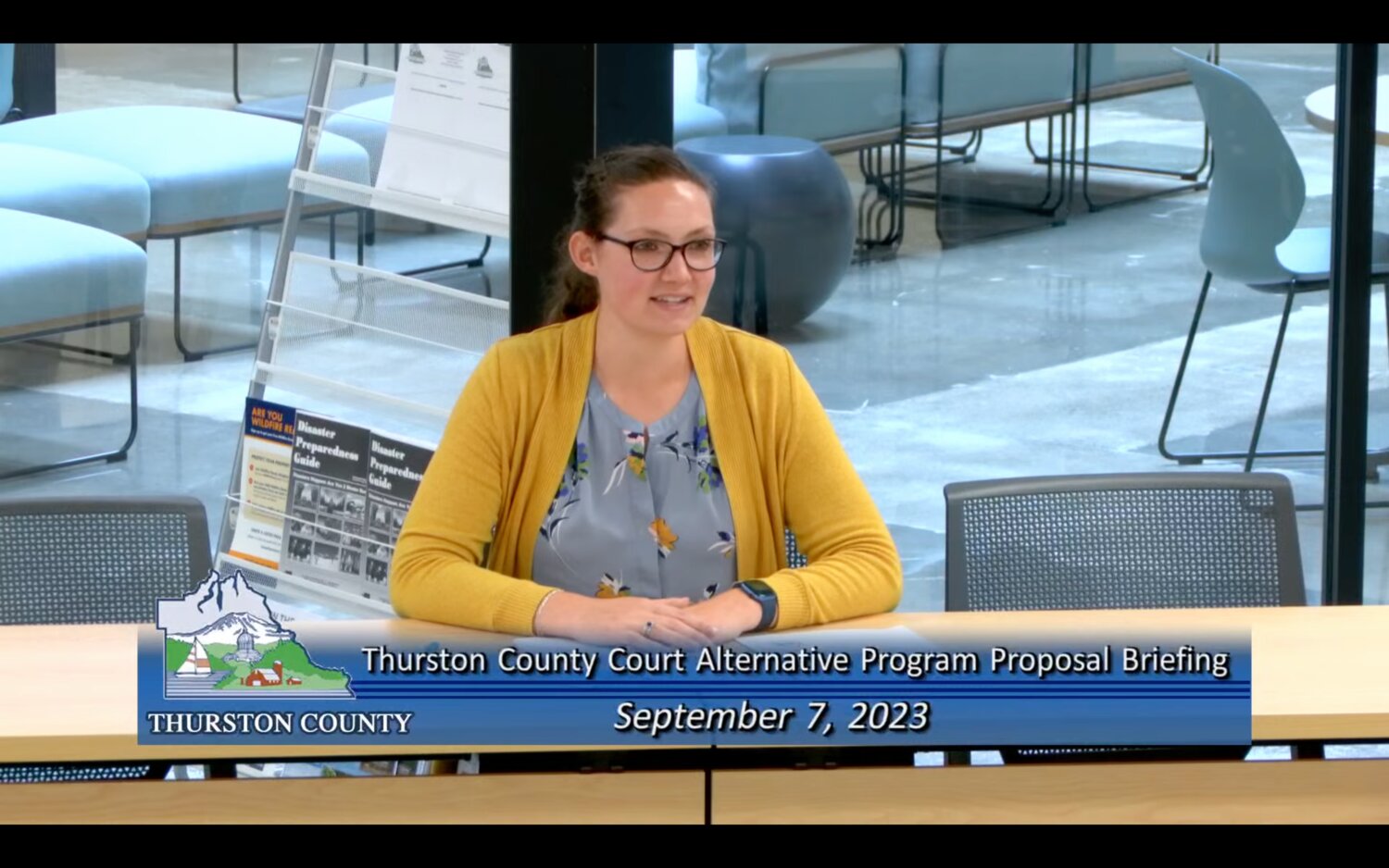 Criminal Justice Regional Program Manager Leah Landon led the Thurston County Court Alternative Program Proposal Briefing.