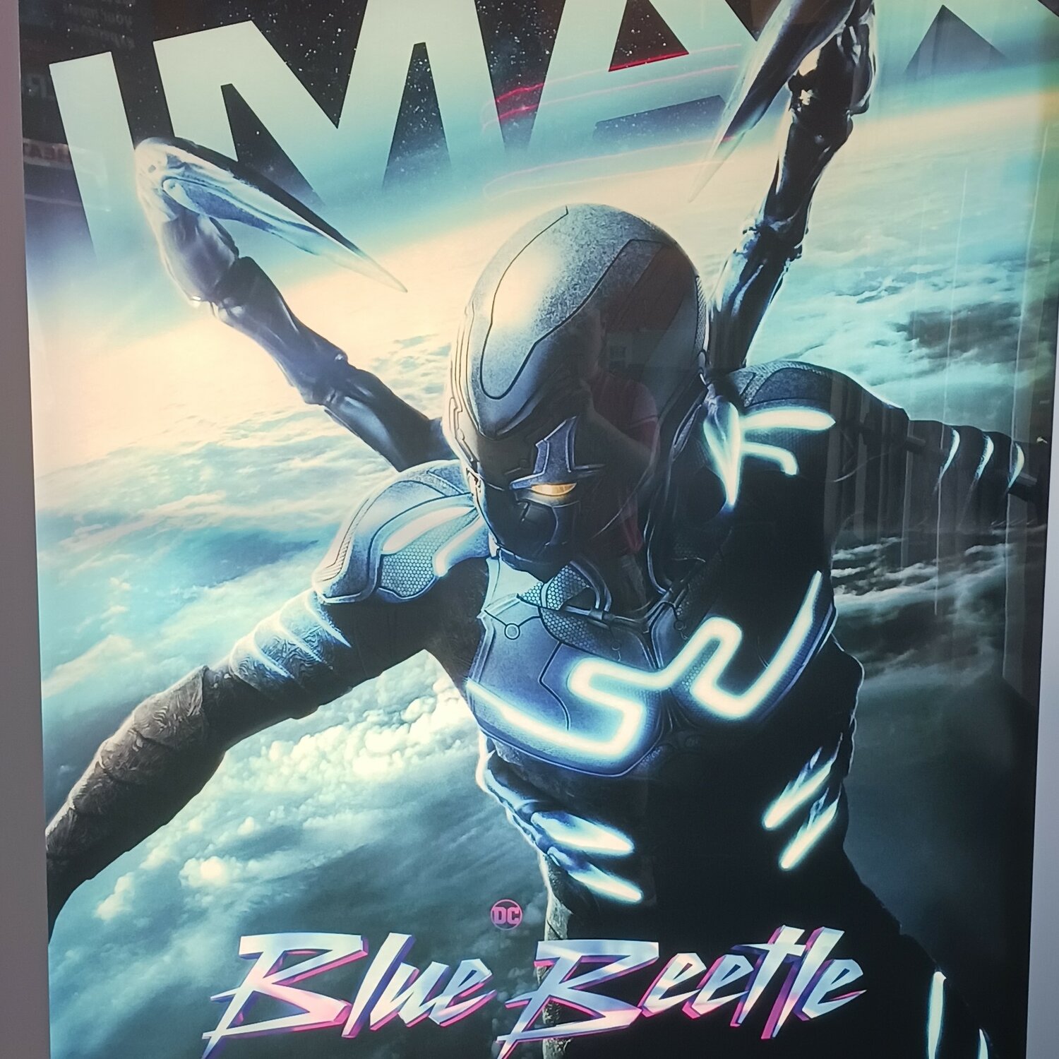 Blue Beetle movie poster.