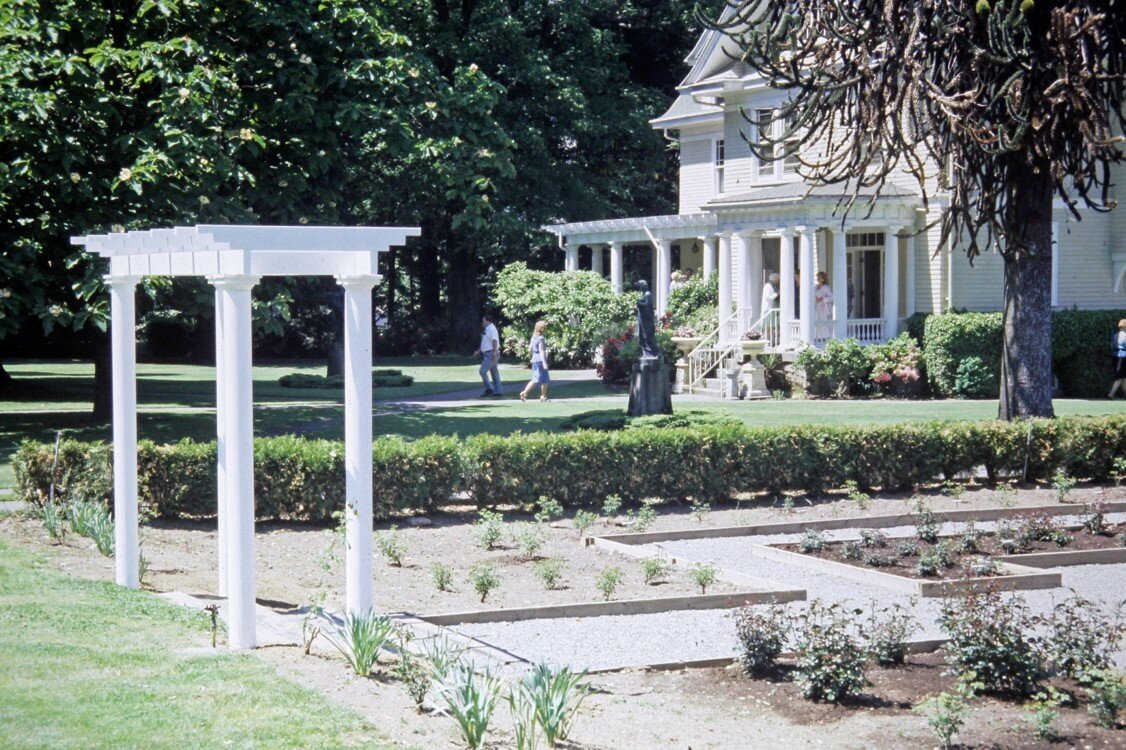 The newly planted Centennial Rose Garden. 1988.