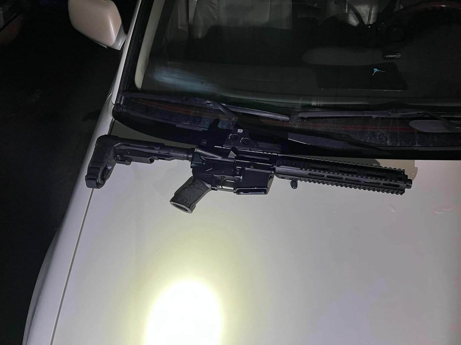 AR15 rifle taken from the suspect.